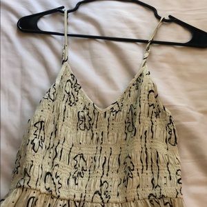 Black and white patterned maxi dress